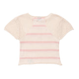 Women Sweater Short-Sleeved Sweater for Girls Summer Color Matching Short round Neck