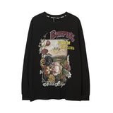 Men Long Sleeve Shirt Floral Print Long Sleeve T-shirt Men Loose Casual Top