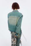 Unisex Jacket Autumn Drawstring Short Denim Coat Women's Clothing