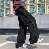 Men Sweatpants Workwear Pants Men's Summer Retro Fashion Loose Hong Kong Style