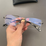 CHH Chrome Hearts Glasses Pure Titanium Square Frameless Business Myopia Glasses Frame
