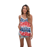 National Flag Day T Shirts Summer Loose Vest Independence Day Print
