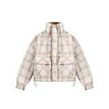 Unisex Jacket Winter Fur Plaid Short Pike