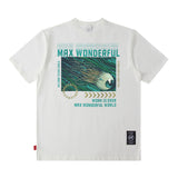 Men T Shirt Spring Summer Chinese Style Text Printed Short Sleeve T-shirt Men and Women Street