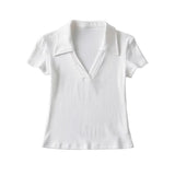 Women T-shirt Spring Summer Slim-Fit Short-Sleeved T-shirt