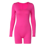 Women Jumpsuit Women's Fashion Solid Color Sports Long Sleeve Jumpsuit