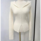 Women Long Sleeve Shirt V-neck Sweater Long Sleeve Autumn and Winter
