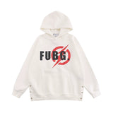 Men Hoodie Lightning Ban Pattern Hooded Sweater Men