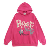 Men Hoodie Letter Graffiti Foaming Printed Hoodie