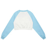 Women Hoodie Printed Short Sweater Women's round-Neck Casual Autumn Color Matching