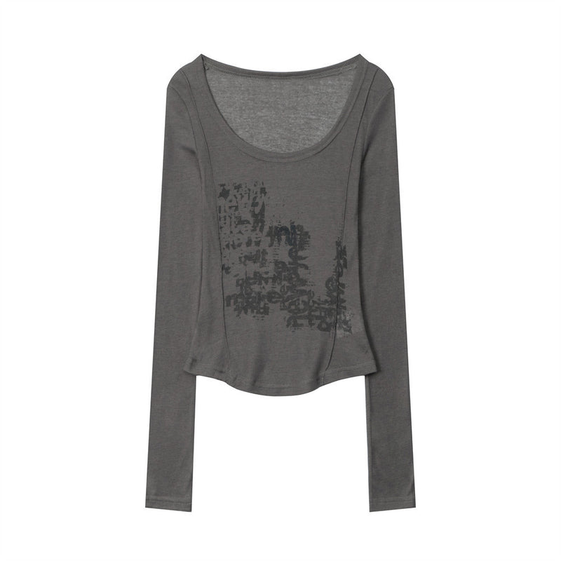 Women Long Sleeve T-Shirt Printed Long Sleeve T-shirt Top Casual Women's Short Top