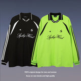 Men's Long Sleeve Shirt Lapel Long Sleeve T-shirt Men's and Women's Retro Loose Base
