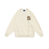 Unisex Hoodie Flower Casual Loose round Neck Sweatshirt Men's Coat