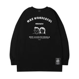 Men Long Sleeve Shirt Vintage Smiley Printed Long Sleeve T-shirt Men's round Neck Top