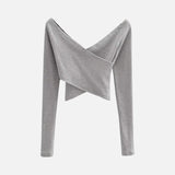 Women's Long Sleeve Shirt V-neck Top Women's Short Long Sleeve