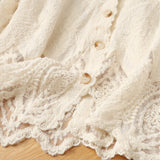Women's T-Shirt Summer Gentle Small Shirt Women's Single-Breasted Puff Sleeve Shirt