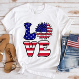 Women's Independence Day T Shirt round Neck Short Sleeve T-shirt Women's Top