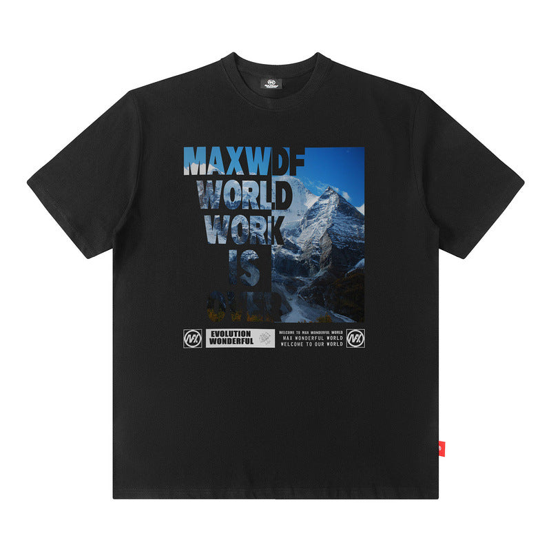 Men T Shirt West Coast T-shirt Letter Print Short-Sleeve Male Loose