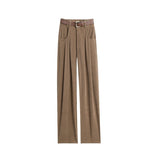 Palazzo Pants Maillard Brown Wide-Leg Pants Chenille Casual Pants