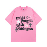 Men T Shirt Retro Alphabet Puff Print Short-Sleeved T-shirt Men's Loose Couple