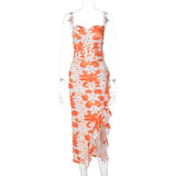 Women Halter Tops Summer Fashion Printing Slip Dress