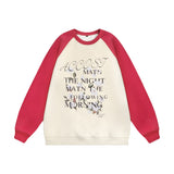 Men Hoodie Color Matching Raglan Long Sleeve Crew Neck Sweater
