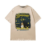 Men's T Shirt Graffiti Printing Short-Sleeved T-shirt Men's and Women's Hiphop