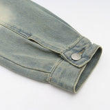 Men Denim Jacket Men's American Style Loose Washed White Denim Jacket