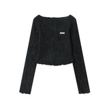 Women Long Sleeve T-Shirt Long Sleeve T-shirt Women's Design Sense Niche V-neck