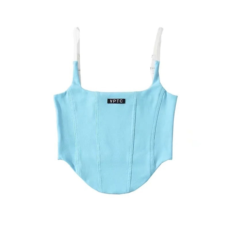 Women Camisole Elastic Curved Hem Backless Camisole
