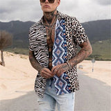 Men Shirt Summer Menswear Loose Casual Trend Printed Short Sleeve