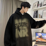 Men Hoodie Sweater Spring and Autumn Retro Fashion Brand Hooded Top Pu Handsome Coat