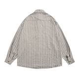 Men Long Sleeved T Shirt Long Sleeve Vertical Striped Shirt Men's Casual High Street Loose Shirt