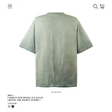 American vintage street T-shirt men's summer loose and old half-sleeved top