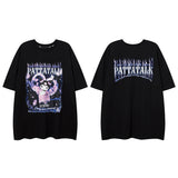 Men T Shirt Retro Cartoon Couple Short Sleeve T-shirt Men and Women Loose