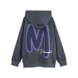Men Hoodie Big M Letter Printed Hoodie Men's Loose Pullover Hoodie