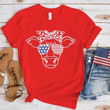 Women's Independence Day T Shirt round Neck Short Sleeve T-shirt Women's Top