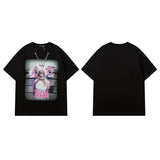 Men T Shirt Graffiti Printing Short Sleeve T-shirt Hip-Hop Street Casual Men and Women
