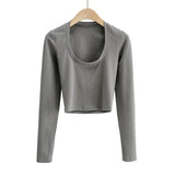 Women T-Shirt Spring and Autumn Sexy Long Sleeve T-shirt Top