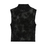 Women Camisole Amoi Pure Desire Sexy Flocking Cheongsam