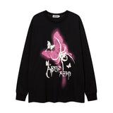 Men Long Sleeve Shirt Butterfly Graffiti Unique Design Long Sleeve Bottoming T-shirt Men and Women Vibe