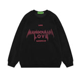Men Hoodie Print Letter Pullover Sweatshirt Male Loose Casual Long Sleeves