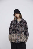 Unisex Jacket Fall Paisley Washed Jacket Women's Clothing