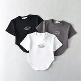 Women T-Shirt Spring/Summer Embroidered Short Sleeve Fashion Casual Short T-shirt