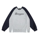 Men Hoodie round Neck Sweater Men's Autumn Loose Raglan Sleeve Top