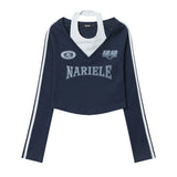 Women Long Sleeve T-Shirt Long Sleeve T-shirt Girls' Autumn Letter Printed Sports Top