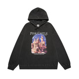 Men Hoodie Castle Landscape Printing Sweater Spring and Autumn Men's Casual Long Sleeve Loose