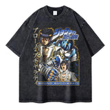2024Kira Yoshikage T-shirt Oversize Vintage Washed Anime