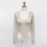 Women Long Sleeve Shirt Bottoming Shirt Tight Top Autumn and Winter