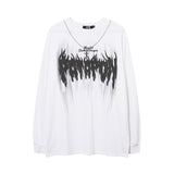 Men Long Sleeve Shirt Printed Couple Long Sleeve T-shirt Loose Bottoming Top Men and Women